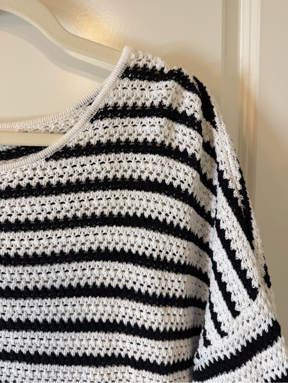 BLU PEPPER Striped Black and White Boatneck Sweater - Women - Picture 5 of 7
